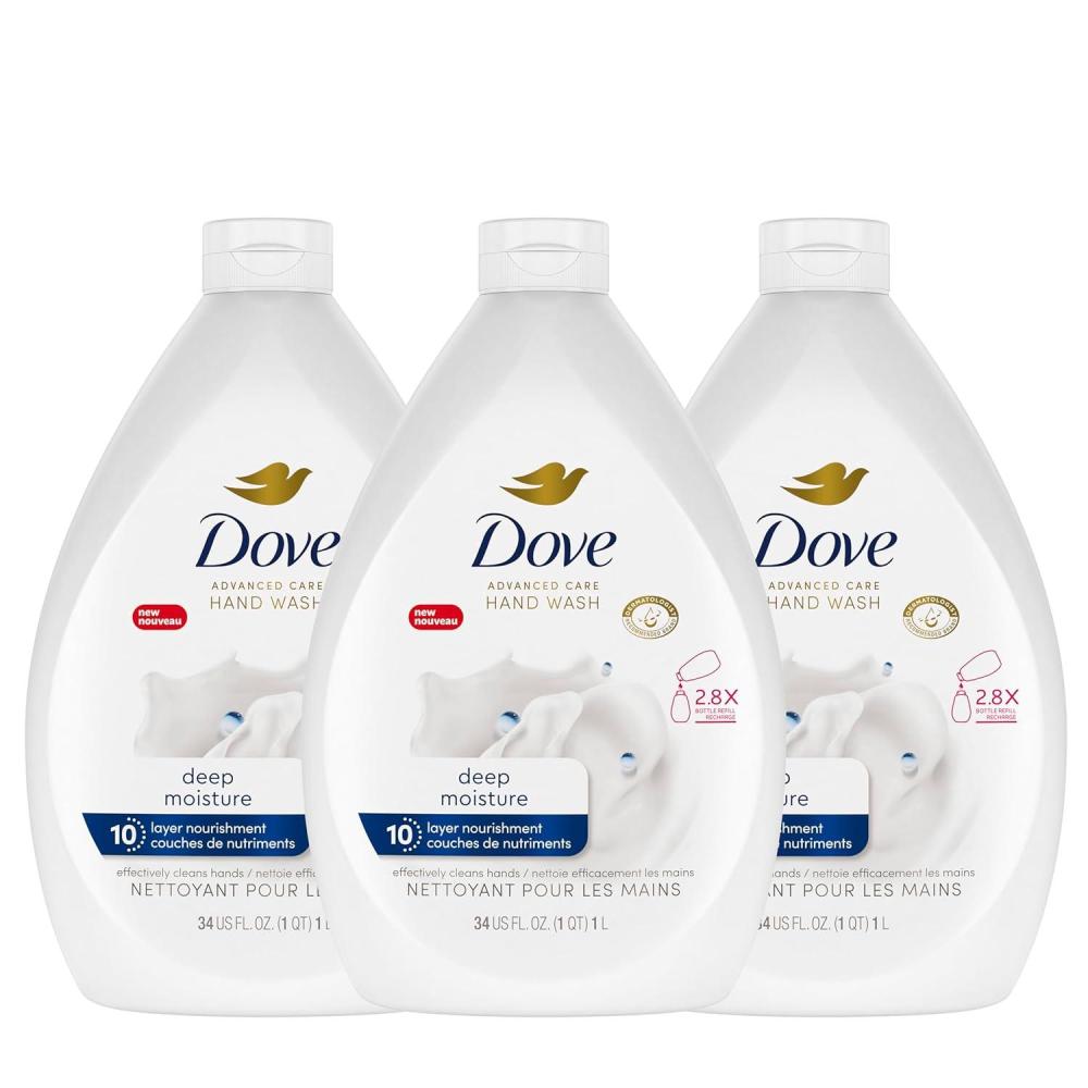 imageDove Antibacterial Hand Wash Care amp Protect Pack of 3 Protects Skin from Dryness Moisturizers More Than The Leading Ordinary Hand Soap 34 oz1 Count Pack of 3