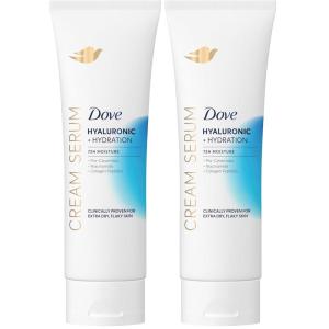 Dove Cream Serum Hyaluronic + Hydration for Extra Dry, Flaky Skin, with Pro-Ceramides, Niacinamide and Collagen Peptides Lotion, 8 oz(8 Ounce (Pack of 2))