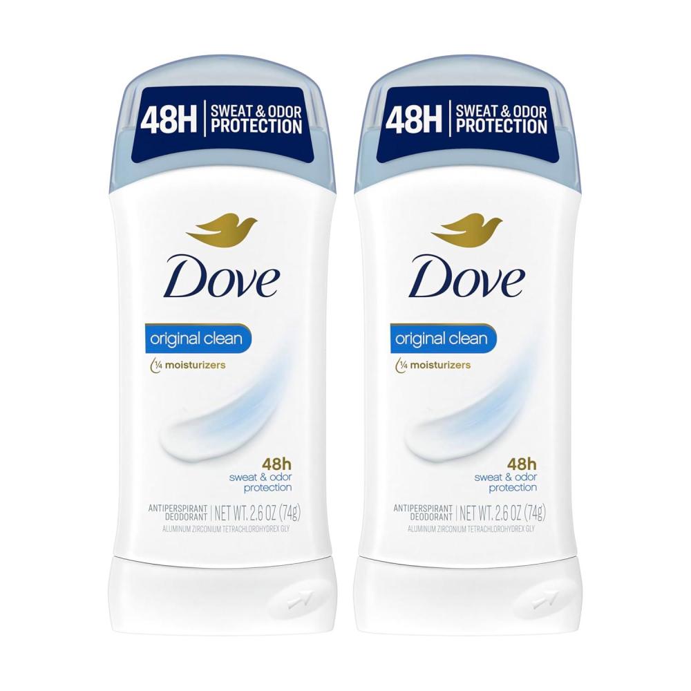 imageDove Invisible Solid Antiperspirant Deodorant Stick 2 Count Original Clean for Women For All Day Underarm Sweat amp Odor Protection 26 oz26 Ounce Pack of 2