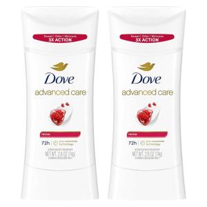 Dove Advanced Care Antiperspirant Deodorant for Women Twin Pack Revive 72 hour sweat and odor protection 2.6 oz (Packaging May Vary)