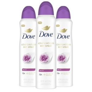Dove Advanced Care Antiperspirant & Deodorant Spray Pink Rosa, 3 count, 72 hr Protection, 3.8 oz