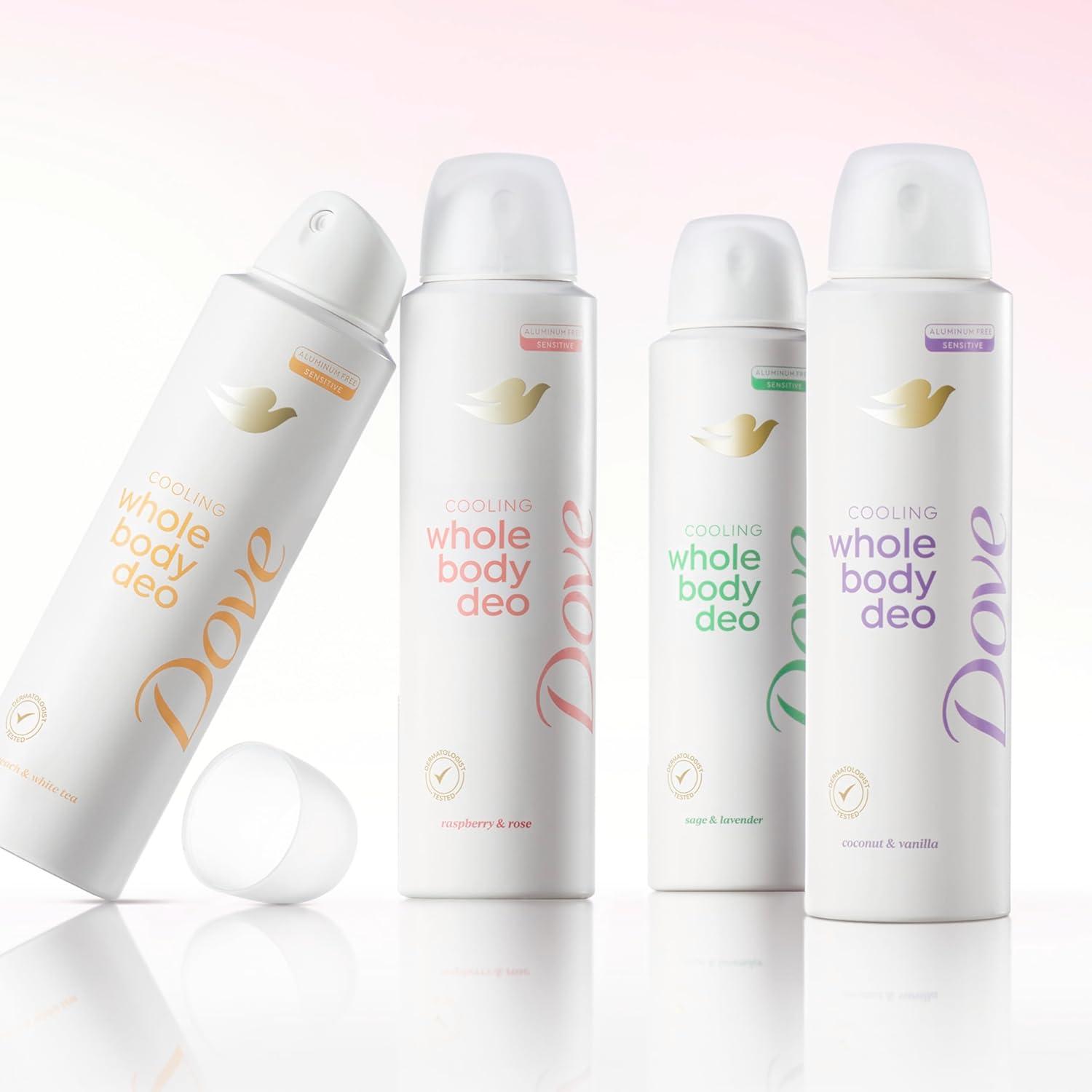 imageDove Whole Body Deodorant Cooling Spray Raspberry amp Rose Aluminum Free 4ozRaspberry Rose