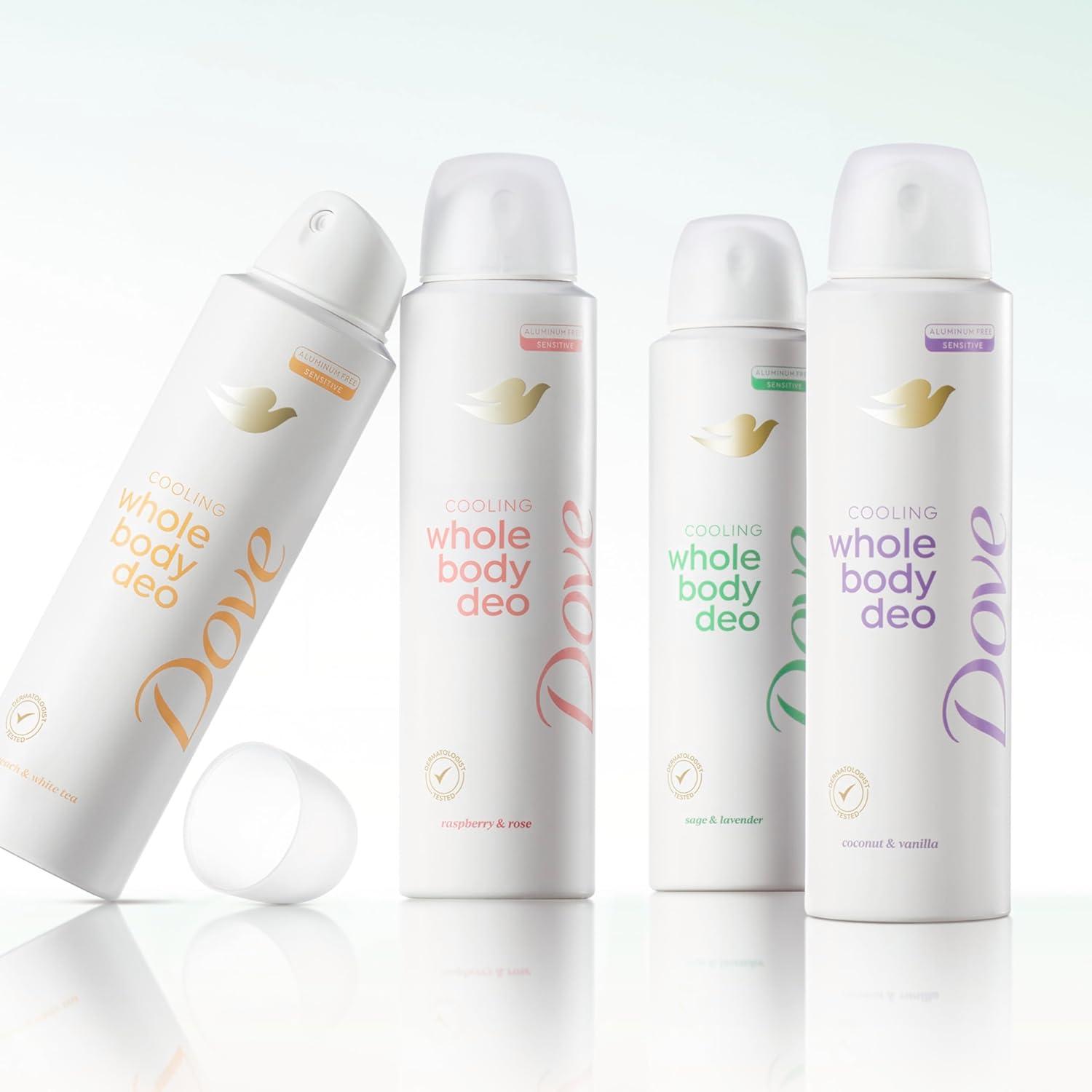 imageDove Whole Body Deodorant Cooling Spray Raspberry amp Rose Aluminum Free 4ozSage Lavender
