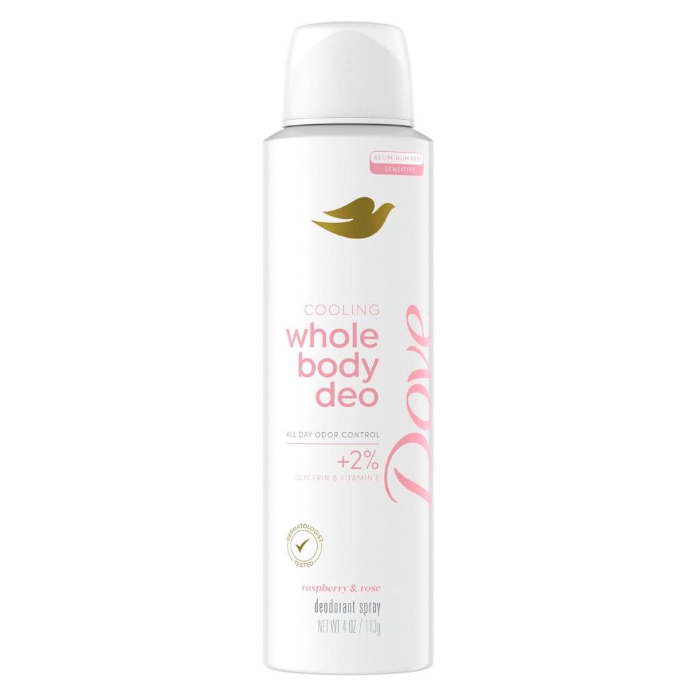 imageDove Whole Body Deodorant Cooling Spray Raspberry amp Rose Aluminum Free 4ozRaspberry Rose