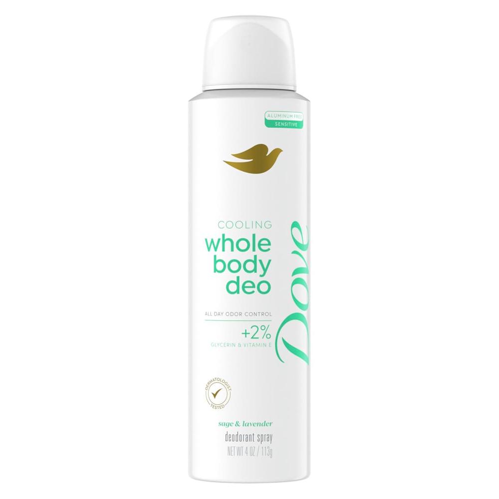 imageDove Whole Body Deodorant Cooling Spray Raspberry amp Rose Aluminum Free 4ozSage Lavender