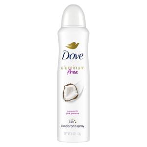 Dove Aluminum Free Deodorant Spray for Women 3 Count Coconut & Pink Jasmine 72 hour odor protection 4oz(Jasmine)