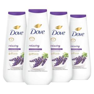 Dove Body Wash 4 Count Relaxing Lavender Oil & Chamomile for Renewed, Healthy-Looking Skin Gentle Skin Cleanser with 24hr Renewing MicroMoisture 20 oz