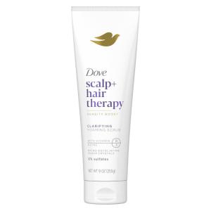 Dove Density Boost Clarifying Foaming Scrub Scalp + Hair Therapy for gentle scalp exfoliation, with Vitamin B3, Zinc and 0% sulfates, 9 oz(Scalp + Hair Therapy)