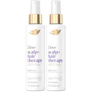 Dove Density Boost Root Lift Thickening Spray for Fuller Hair and Scalp Therapy, with Vitamin B3, Zinc and 0% sulfates, 5 oz(5 Fl Oz (Pack of 2))