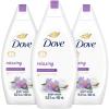 Dove Body Wash with Pump Relaxing Lavender Oil & Chamomile 3 Count for Renewed, Healthy-Looking Skin Gentle Skin Cleanser with 24hr Renewing MicroMoisture 30.6 oz(Coconut & Jasmine)