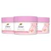 Dove Body Scrub White Peach & Crushed Rice 3 Count for Visibly Silky-Smooth, Nourished Skin, with ¼ Moisturizing Cream(Himalayan Salt & Rose Oil)