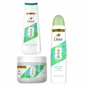 Dove FIFA World Cup 2026 Edition Hydrating Regimen 3‑Pack – Palo Santo & Sage Oil Body Wash, 24‑Hour Nourishing MicroMoisture, Vegan & Dermatologist‑Recommended