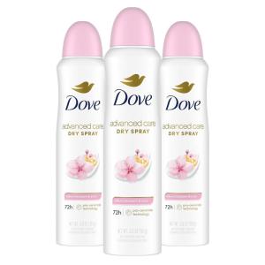 Dove Advanced Care Antiperspirant Deodorant Spray for Women 3 Pack Sakura Blossom & Yuzu 72 hour sweat and odor protection 3.8 oz