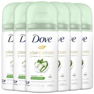 Dove Advanced Care Antiperspirant Deodorant Dry Spray Cool Essentials 3 Count Antiperspirant deodorant for helping your skin barrier repair after shaving With Pro Ceramide Technology 3.8 oz(1 Ounce (Pack of 6))