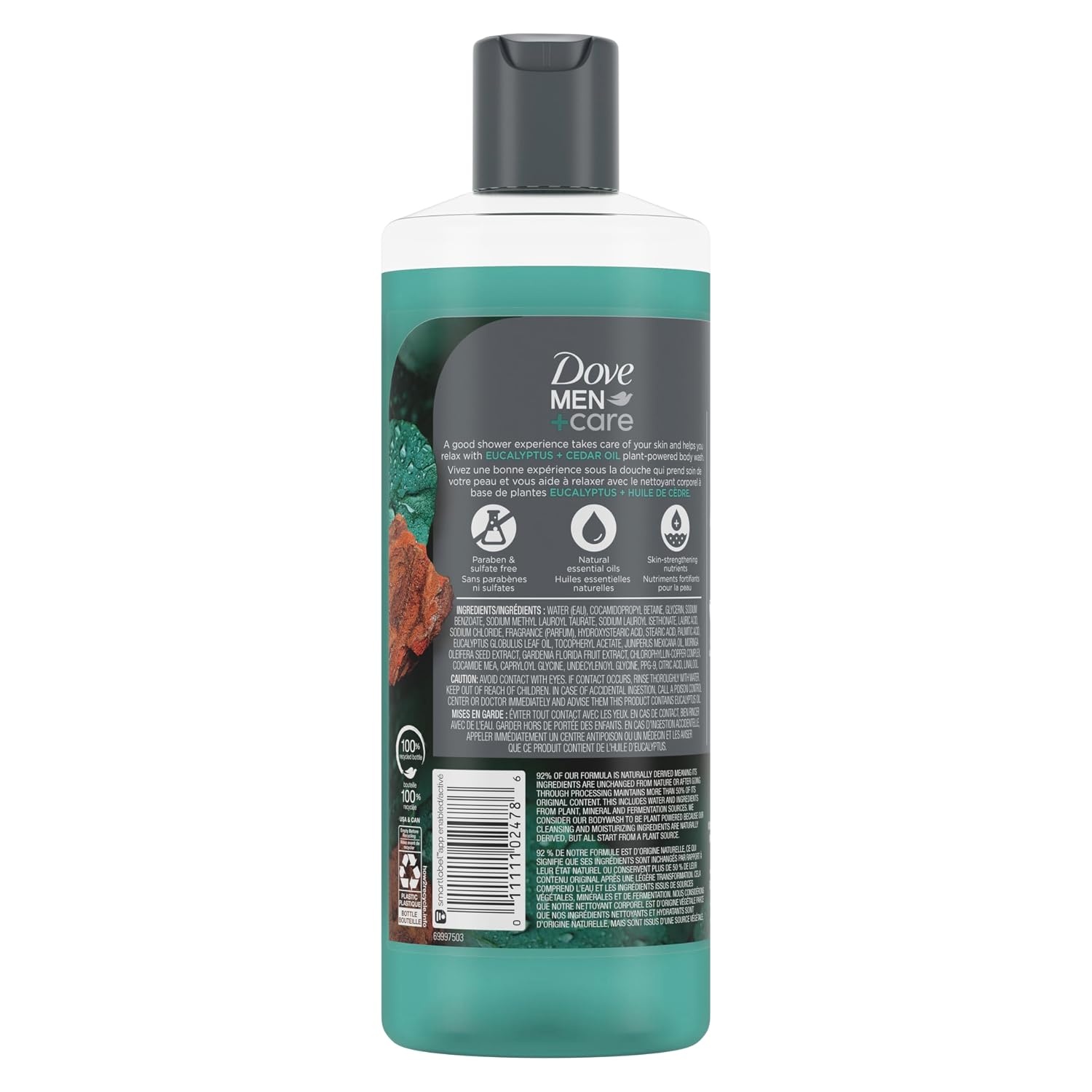 image:imageDOVE MEN Moisturizing Body Wash for Men Bourbon Vanilla Hazelnut 26ozEucalyptus Cedar