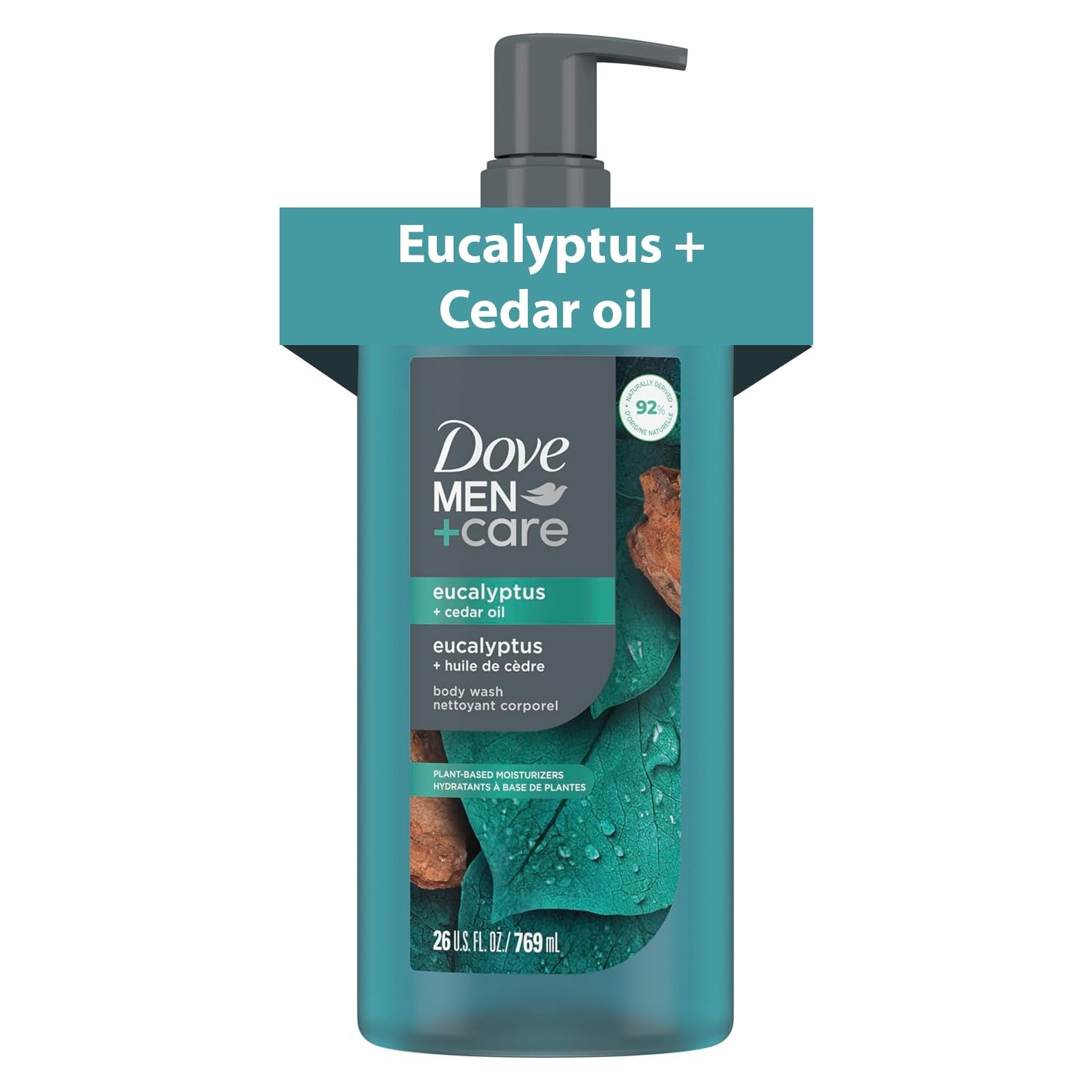 image:imageDOVE MEN Moisturizing Body Wash for Men Bourbon Vanilla Hazelnut 26ozEucalyptus Cedar