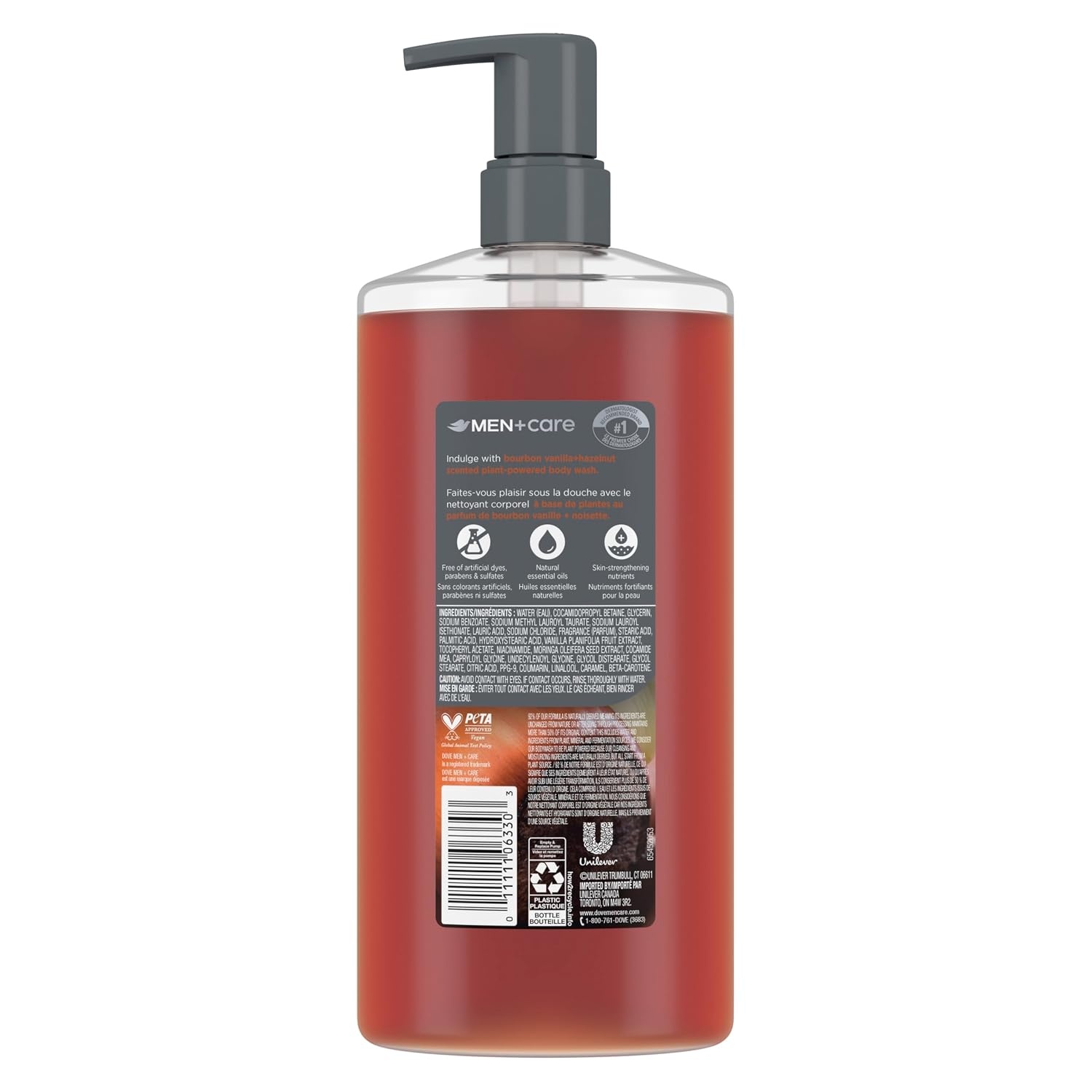 image:imageDOVE MEN Moisturizing Body Wash for Men Bourbon Vanilla Hazelnut 26ozHazelnut