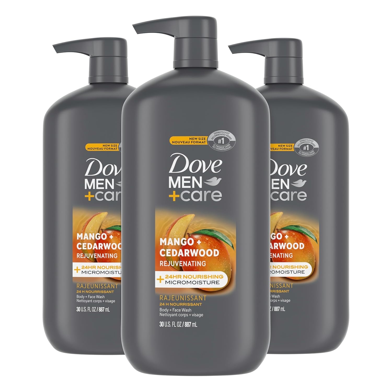 image:imageDOVE MEN Moisturizing Body Wash for Men Bourbon Vanilla Hazelnut 26ozMango Cedarwood