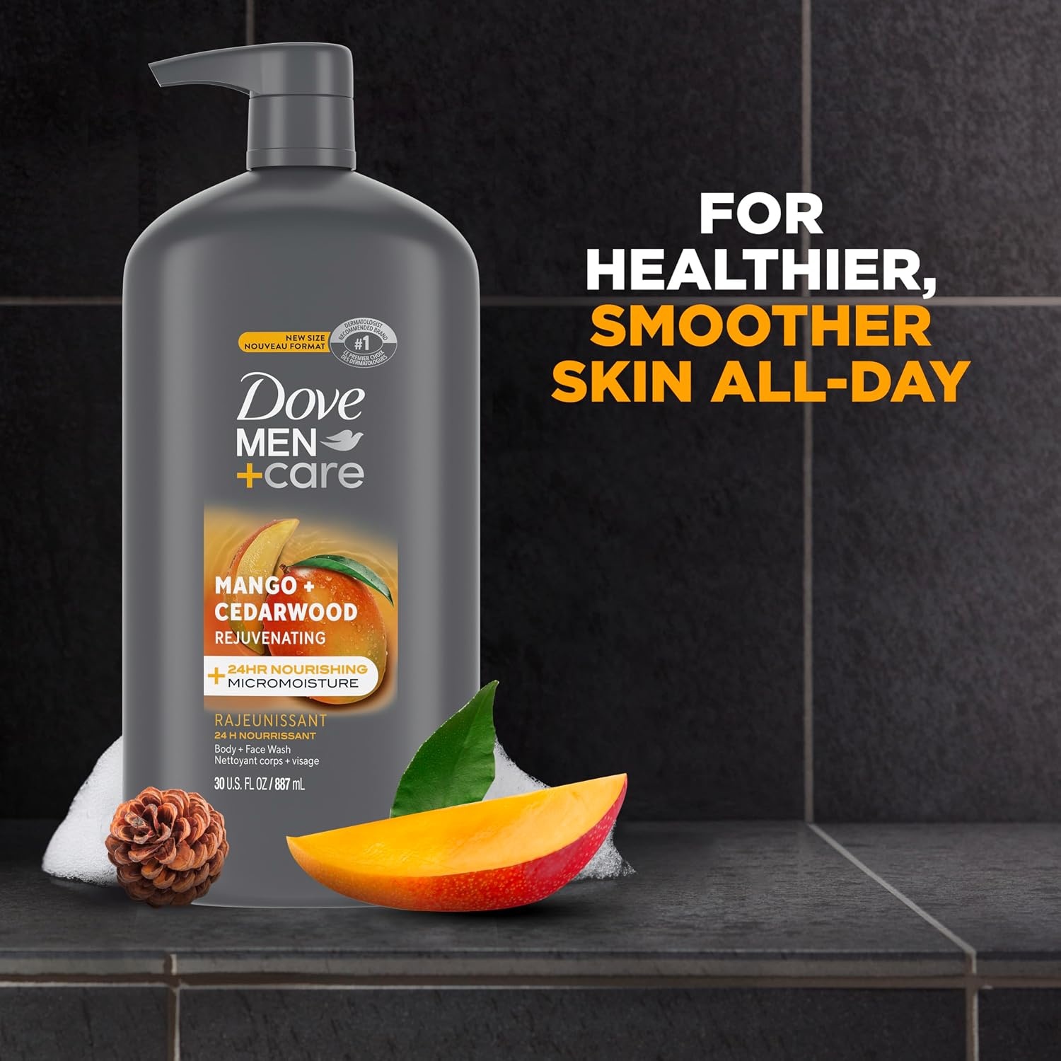 image:imageDOVE MEN Moisturizing Body Wash for Men Bourbon Vanilla Hazelnut 26ozMango Cedarwood