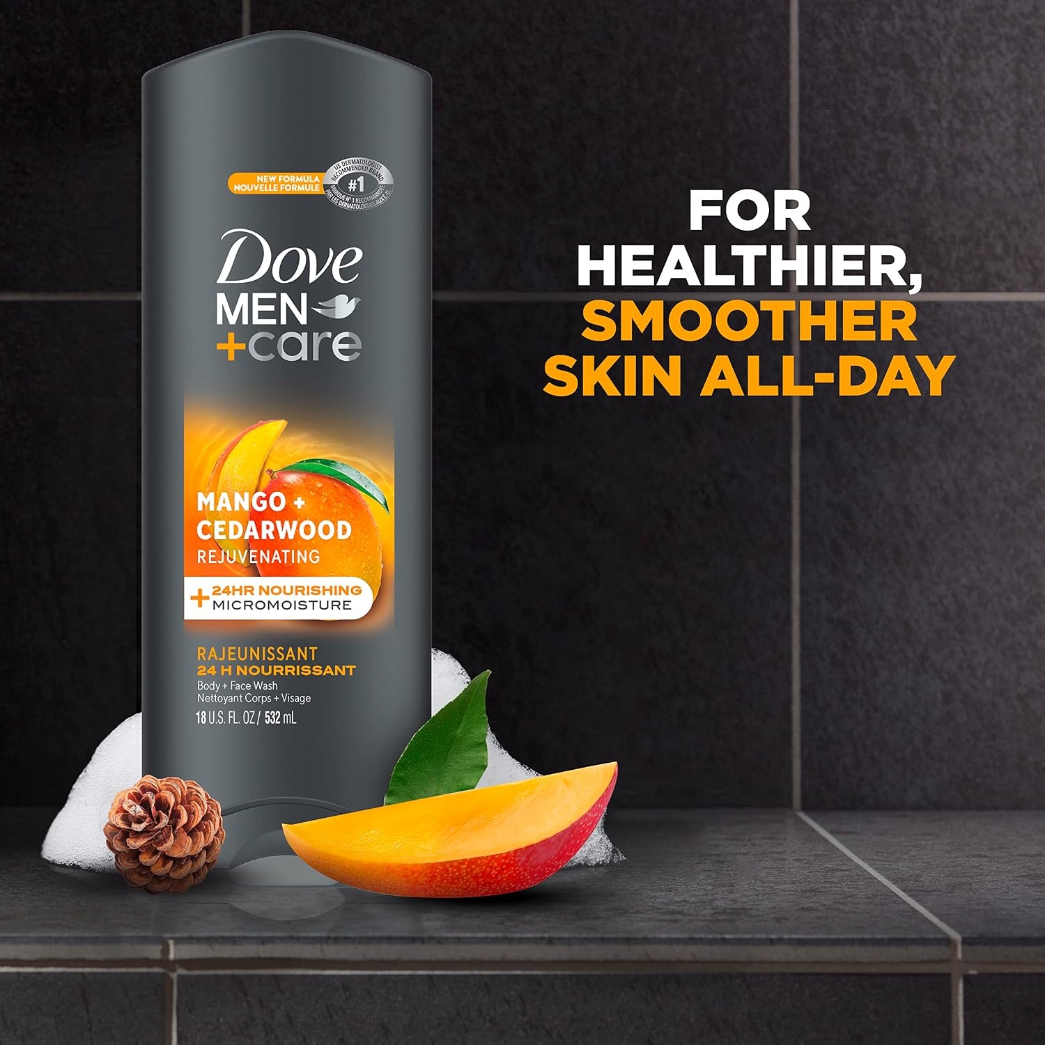 image:imageDOVE MEN Moisturizing Body Wash for Men Bourbon Vanilla Hazelnut 26ozMango Cedarwood