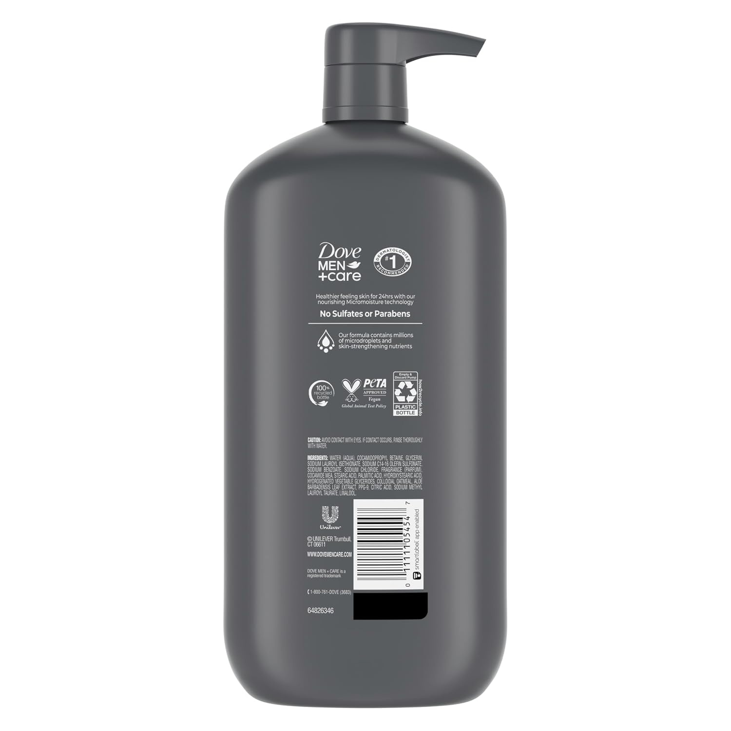 image:imageDOVE MEN Moisturizing Body Wash for Men Bourbon Vanilla Hazelnut 26ozOatmeal Aloe