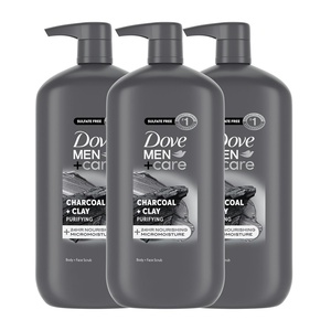 DOVE MEN Moisturizing Body Wash for Men, Bourbon Vanilla + Hazelnut, 26oz(Charcoal Clay)