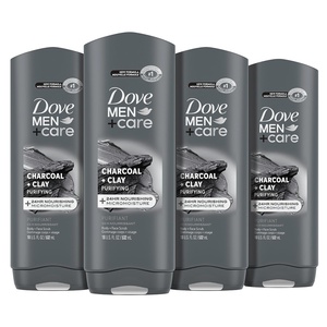DOVE MEN Moisturizing Body Wash for Men, Bourbon Vanilla + Hazelnut, 26oz(Charcoal and Clay)