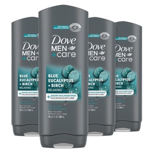 DOVE MEN Moisturizing Body Wash for Men, Bourbon Vanilla + Hazelnut, 26oz(Eucalyptus)