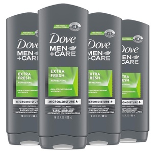DOVE MEN Moisturizing Body Wash for Men, Bourbon Vanilla + Hazelnut, 26oz(Fresh)