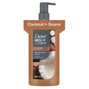DOVE MEN Moisturizing Body Wash for Men, Bourbon Vanilla + Hazelnut, 26oz(Guava)