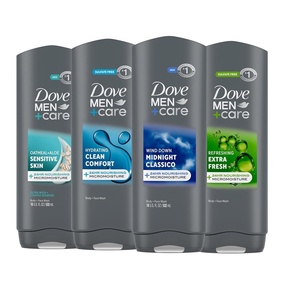 DOVE MEN Moisturizing Body Wash for Men, Bourbon Vanilla + Hazelnut, 26oz(Variety Mix)