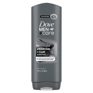 DOVE MEN Moisturizing Body Wash for Men, Bourbon Vanilla + Hazelnut, 26oz(charcoal and clay)
